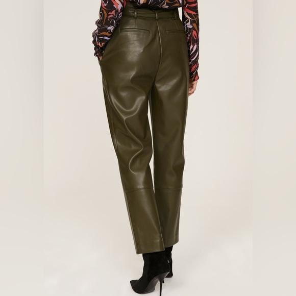 Peter Som x RTR Green Faux Leather Pants, 6 - Picture 3 of 9